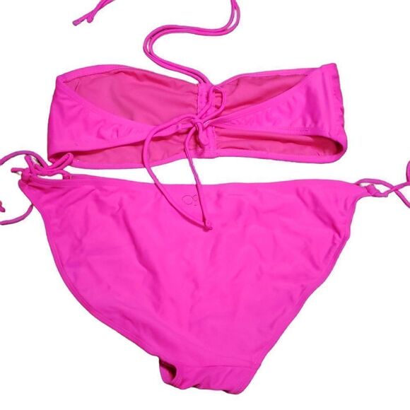 OP Bright Pink 2-pc Bandeau Bikini Set XLARGE - Picture 5 of 16